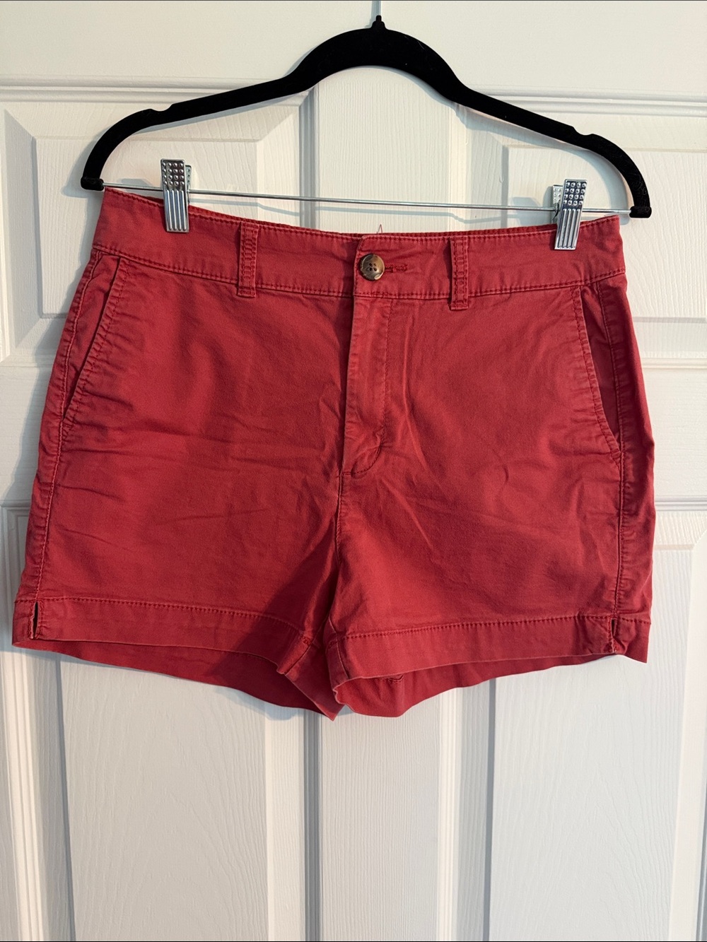 Old Navy Coral-Red Cotton Bermuda Shorts